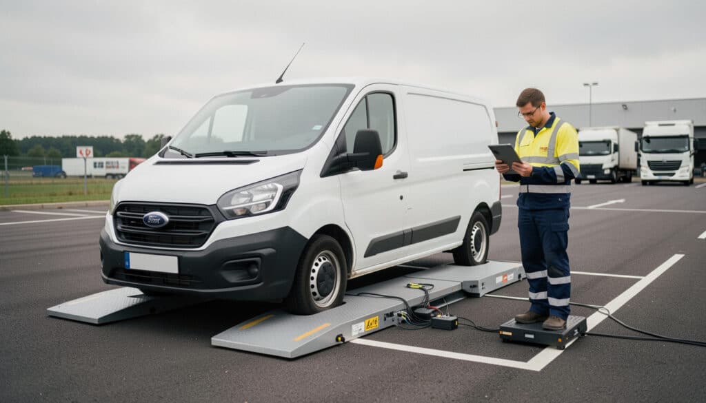 Pesage mobile des véhicules utilitaires sur site