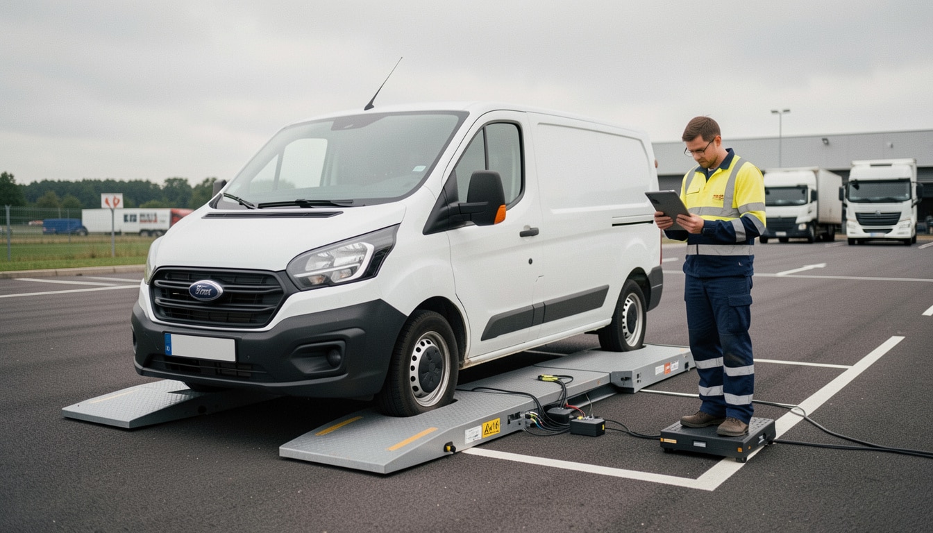 Pesage mobile des véhicules utilitaires sur site