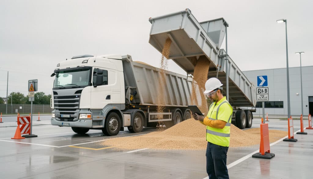 Chargement de vrac en camion : étapes, sécurité et flux